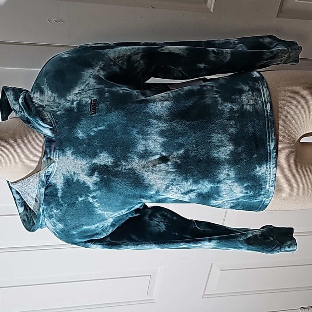 Vans off the‎ wall NWT hoodie. Tye dye. Crop blue/green. XXS